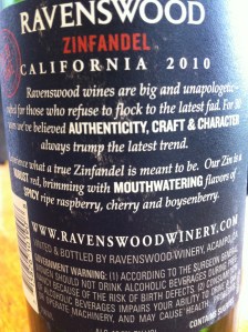 ravenswood old vine zinfandel 2010