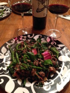 Bison with Green Beans and Chard