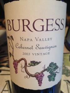 burgess cellars cabernet sauvignon