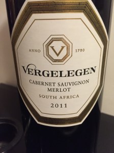 vergelegen cabernet sauvignon merllot 2011